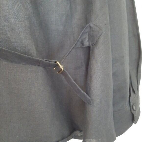 GRACE ELEMENTS 100% Linen Jacket Blazer Black Sz 8 - Picture 10 of 10